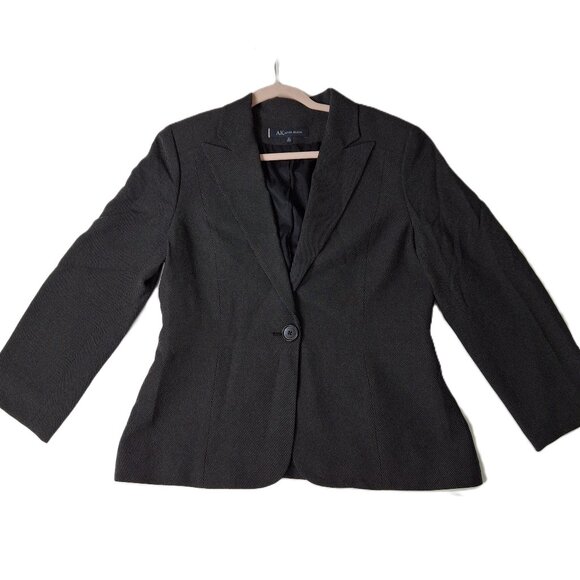 Anne Klein Tailored One Button Career Suit Blazer Jacket Sz 12 Lined Vintage - Picture 6 of 15
